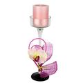 Flair Flower Dekorierter Kerzenhalter Orchidee, Glas, rosa hell, 25 x 8 x 8 cm