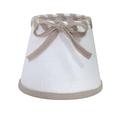 Better & Best 1117122 – Lampenschirm aus Leinen, mit Clip für Kerzenlampen, Typ romantischen, 12 cm, weiß mit Schleife und Band Taupe