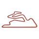 Racetrackart RTA-10404-RD-46 Rennstreckenkontur des Monte Blanco Variant 5 GP Circuit, Holz, rot, 45 x 46 x 2,1 cm