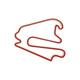 Racetrackart RTA-10217-RD-23 Rennstreckenkontur des EuroSpeedway Lausitz 4,5 km, Holz, rot, 23 x 23 x 0,9 cm