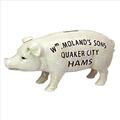 Design Toscano Sparschwein aus Eisenguss „Quaker City Hams“ Sammlerstücke-Figuren, Metall, Mehrfarbig, 6.5 x 19 x 9 cm