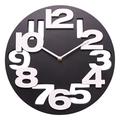 Splendid AZ-CYFRA-Czarny Clock, Plastik, schwarz/weiß, 31 x 31 x 3 cm