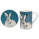 Creative Tops Tasse und Untersetzer im Set, mit Motiv Into The Wild, Hase, Blau, 2-teilig