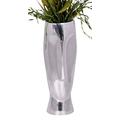 Wohnling Deko Vase groß CUP Aluminium modern mit 1 Öffnung, Hohe Alu Blumenvase handgefertigt, Große Dekovase für Blumen silber