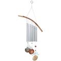 Laroom 14051 Wind Windspiel Metall mit Federn und 3 Ringe Coco Gravierungen 53 cm, Braun