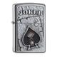 Zippo 2005170 Feuerzeug Joker Skull Ace Emblem, Chrom, silber, 6.0 x 4.0 x 2.0 cm, 1 Einheiten