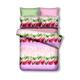 DecoKing Premium 200x200 cm Bettwäsche mit 2 Kissenbezügen 80x80 Bettbezüge Microfaser Reißverschluss Blumen Astrid Emerald rosa lila