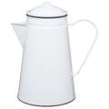 Kitchen Craft Kaffeekanne Living Nostalgia aus Emaille, 1,5 l (2,5 pts) – Weiß/Grau