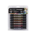 Winsor & Newton 0290051 ProMarker (Manga Extension Pack 1, Professioneller Layoutmarker - 2 Spitzen, fein und breit für Zeichnungen, Design und Layouts) 12 Farben - Set