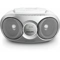 Philips Tragbarer CD Player/Digital UKW, Dynamischer Bass-Boost, Audioeingang/Radio CD, AZ215S/12, Silber