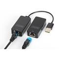 DIGITUS USB-Extender - Reichweite 50 m - USB 2.0 - UTP, STP & S-FTP Netzwerk-Kabel ab Cat-5 - Plug & Play - Schwarz