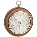 TFA Dostmann Analoges Barometer Thermometer, 45.1000.01, zur Luftdruckmessung und Temperaturmessunge, aus Eiche