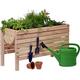 dobar® 58196e großes Hochbeet | Erhöhtes Gemüsebeet | Kräuterbeet aus Holz | Pflanzkasten für Balkon/Garten/Terrasse | Salatbeet für die Anzucht | 100 x 45 x 60 cm | Natur