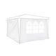 Relaxdays Pavillon-Seitenteile 2-er Set für 3 x 3 m Pavillons Seitenwand mit Fenster für Gartenpavillon und Faltpavillon 2 Teile mit Klettverschluss als Windschutz und Sichtschutz für Partyzelt, weiß