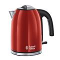 Russell Hobbs Wasserkocher [1,7l, 2400W] Colours+ Edelstahl Rot (Schnellkochfunktion, herausnehmbarer Kalkfilter, optimierte Ausgusstülle, außenliegende Wasserstandsanzeige) Teekocher 20412-70