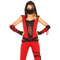 Leg Avenue 85384 - Ninja Assassin Damen kostüm , Größe Large (EUR 40), Damen Karneval Kostüm Fasching, Red & Black