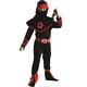 Dress Up America Ninja Kostüm Für Kinder – Samurai-Krieger-Verkleidung – Rotes Und Schwarzes Ninja-Kostüm-Set Für Jungen Und Mädchen - Rollenspiel- Ninja Kostüm Kinder - Verkleidung für Kinder