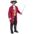 Dress Up America 796-S Elite Herren Piratenkapitän-Kostüm, Mehrfarbig, Größe Klein (Taille: 91-99, Höhe: 160-165 cm, Schrittnaht: 69-74 cm)