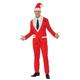 Smiffys Cooler Santa Kostüm, Rot, mit Jacke, Hose, Kopfbedeckung, vorgetäuschtem Hemd & Krawatte