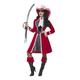 Deluxe Authentic Lady Captain Costume, Red, with Dress, Jacket, Neck Tie & Boot Covers, (L)