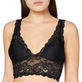 ONLY Damen Spitzen Bustier BH ohne Bügel | Lace Triangel Bra ONLCHLOE | Cups Breite Träger Crop Top, Farben:Schwarz, Größe:L