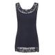 Cream Jerseytop Florence Damen Tanktop mit Spitze Florence Jerseytop Tank Tops Spitzen Trim Camisoles Royal Navy Blue XL