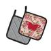 East Urban Home Butterfly Shabby Elegance Roses Potholder Polyester in Pink | 7.5 W in | Wayfair EAAS4588 39999455