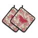 East Urban Home Butterfly Shabby Elegance Roses Potholder Polyester in Pink | 7.5 W in | Wayfair EAAS4596 39999463
