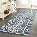 Blue/Navy 30 x 0.5 in Area Rug - Bungalow Rose Geometric Handmade Tufted Wool Navy Blue/Ivory Area Rug Wool | 30 W x 0.5 D in | Wayfair