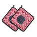 The Holiday Aisle® The Holiday Aisle Chow Hearts Love Potholder Polyester in Pink | 7.5 W in | Wayfair THLA4034 39991923