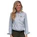 Women's White/Gray Michigan Tech Huskies Easy Care Gingham Button-Up Long Sleeve Shirt