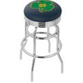 Notre Dame Fighting Irish 30" Team Chrome Double Ring Swivel Bar Stool with 2.5" Ribbed