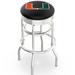 Miami Hurricanes 25" Chrome Double Ring Swivel Bar Stool