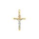 Unisex Two-Tone Cross Pendant With 14 Carat 585 Yellow and White Gold (29)