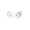 Elli Ohrringe Kinder Ohrstecker Blumen Symbol mit Kristall Rosa in 925 Sterling Silber