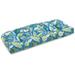 Charlton Home® Floral U-Shape Indoor/Outdoor Bench Cushion Polyester in Green/Blue | 5 H x 42 W x 19 D in | Wayfair CHRL5461 40166840