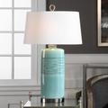 Uttermost Rila 32" Distressed Teal Blue Ceramic Table Lamp