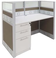 48"W Premium Office Cubicle Series - 48"W x 24"D x 48"H Starter Cubicle w/File