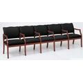 Franklin 5 Seat Sofa w/ Center Arms in Upgrade Fabric or Healthcare Vinyl