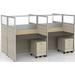 Sync Double-Sided Custom Cubicles - 57"H 4-Person Workstation