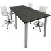 Standing Height Conference Tables w/Round Post Legs in White, Mocha, Maple, Black or