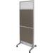 24"W x 68"H Mobile Portable Partition w/Glass Window