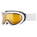 uvex Comanche LGL - Ski Goggle for Men and Women - Contrast Enhancing - Anti-Fog Technology - White/Lasergold Lite-Clear - One Size