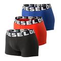 Diesel Men's 00SAB2 Boxer Shorts, Multicoloured (Black/Blue/Orange 04), S (Pack of 3)