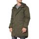 Urban Classics Men's Canvas Parka Jacket with Adjustable Hoodie, Long Winter Coat, Cotton Peached, Regular Fit, Olive, Size: Large, L