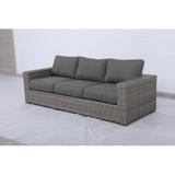 Brayden Studio® Kaiser 95" Wide Outdoor Wicker Patio Sofa w/ Cushions Wicker/Rattan in Gray | 40 H x 95 W x 26 D in | Wayfair BYST1480 40242277