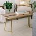 East Urban Home Emanuela Carratoni Seamless Lines Coffee Table Wood/Metal in Black/Brown/Yellow | 19 H x 38 W x 19 D in | Wayfair EABO1005 40251962