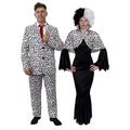 Couples Dalmatian Halloween Fancy Dress Costumes - His and Hers T.V. Film Movie Character Costumes (Mens: Large - Womens: Medium)