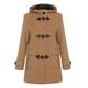 De La Creme - Camel Womens Wool & Cashmere Winter Hooded Duffle Coat Size 10 38