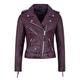 Smart Range Ladies Brando Purple Classic Motorcycle Motorbike Genuine Cowhide Leather Jacket (20)